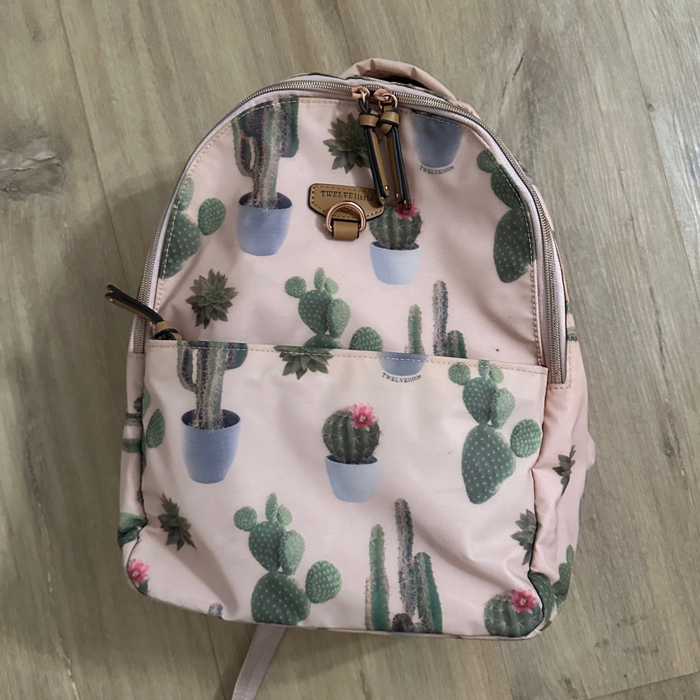 Pink Cactus Print Backpack - Picture 2 of 2